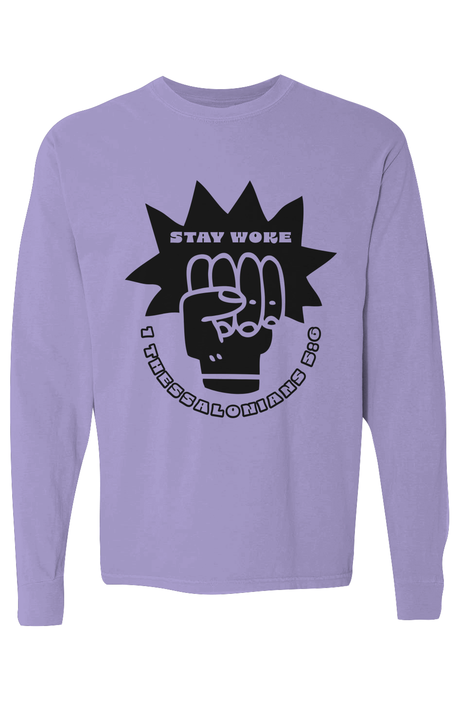 Stay Woke Bright Pigment Dyed Heavyweight Long Sleeve T Shirt