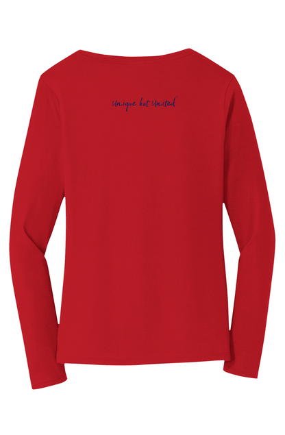 U know 1867 V-Neck Long Sleeve Tee