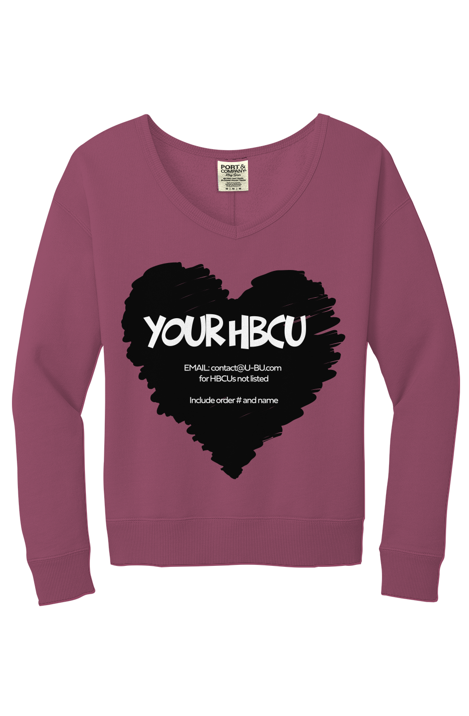 Name Your HBCU Beach Wash V-Neck Sweatshirt