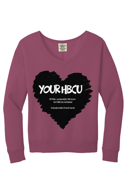 Name Your HBCU Beach Wash V-Neck Sweatshirt