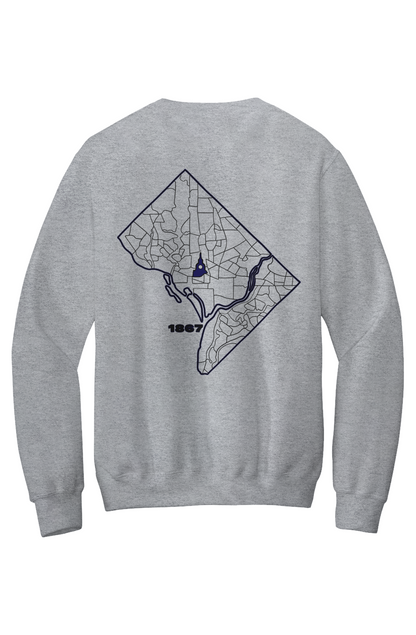 Melanated Mecca DC Glow Up Fleece Crewneck Pocket Sweatshirt