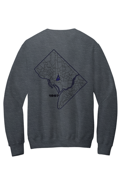 Melanated Mecca DC Glow Up Fleece Crewneck Pocket Sweatshirt