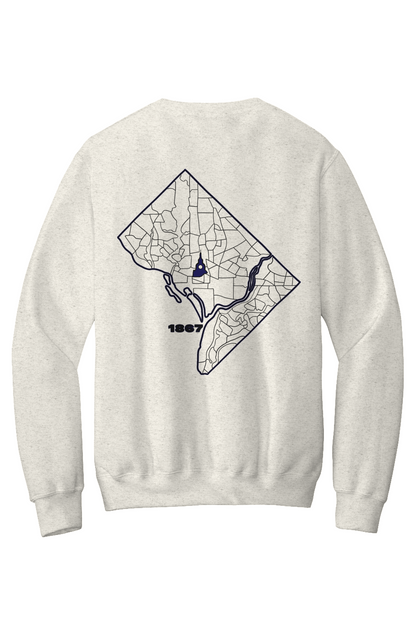 Melanated Mecca DC Glow Up Fleece Crewneck Pocket Sweatshirt