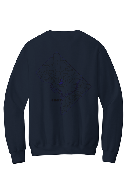 Melanated Mecca DC Glow Up Fleece Crewneck Pocket Sweatshirt