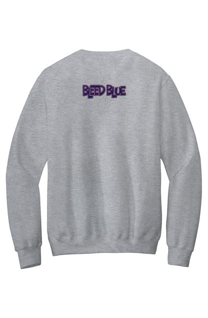 Howard Bleed Blue Fleece Crewneck with Kangaroo Pocket