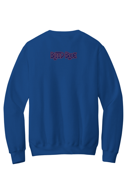 Howard Bleed Blue Fleece Crewneck with Kangaroo Pocket
