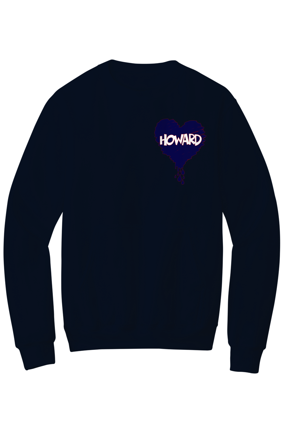 Howard Bleed Blue Fleece Crewneck with Kangaroo Pocket