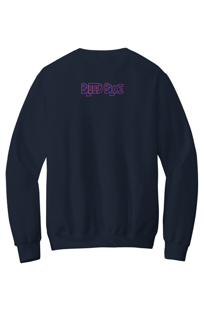 Howard Bleed Blue Fleece Crewneck with Kangaroo Pocket
