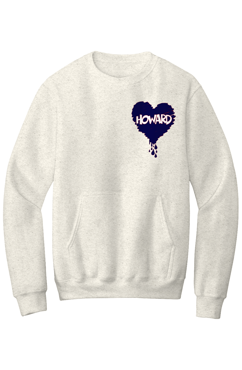 Howard Bleed Blue Fleece Crewneck with Kangaroo Pocket