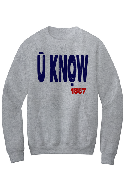 U KNOW Fleece Crewneck with Kangaroo Pocket