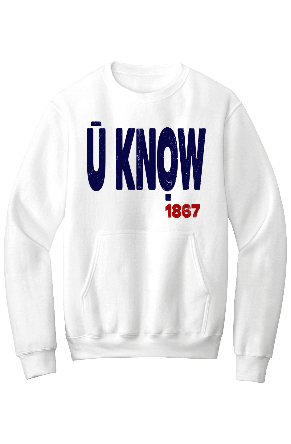 U KNOW Fleece Crewneck with Kangaroo Pocket