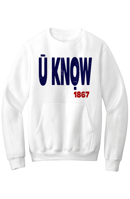 U KNOW Fleece Crewneck with Kangaroo Pocket