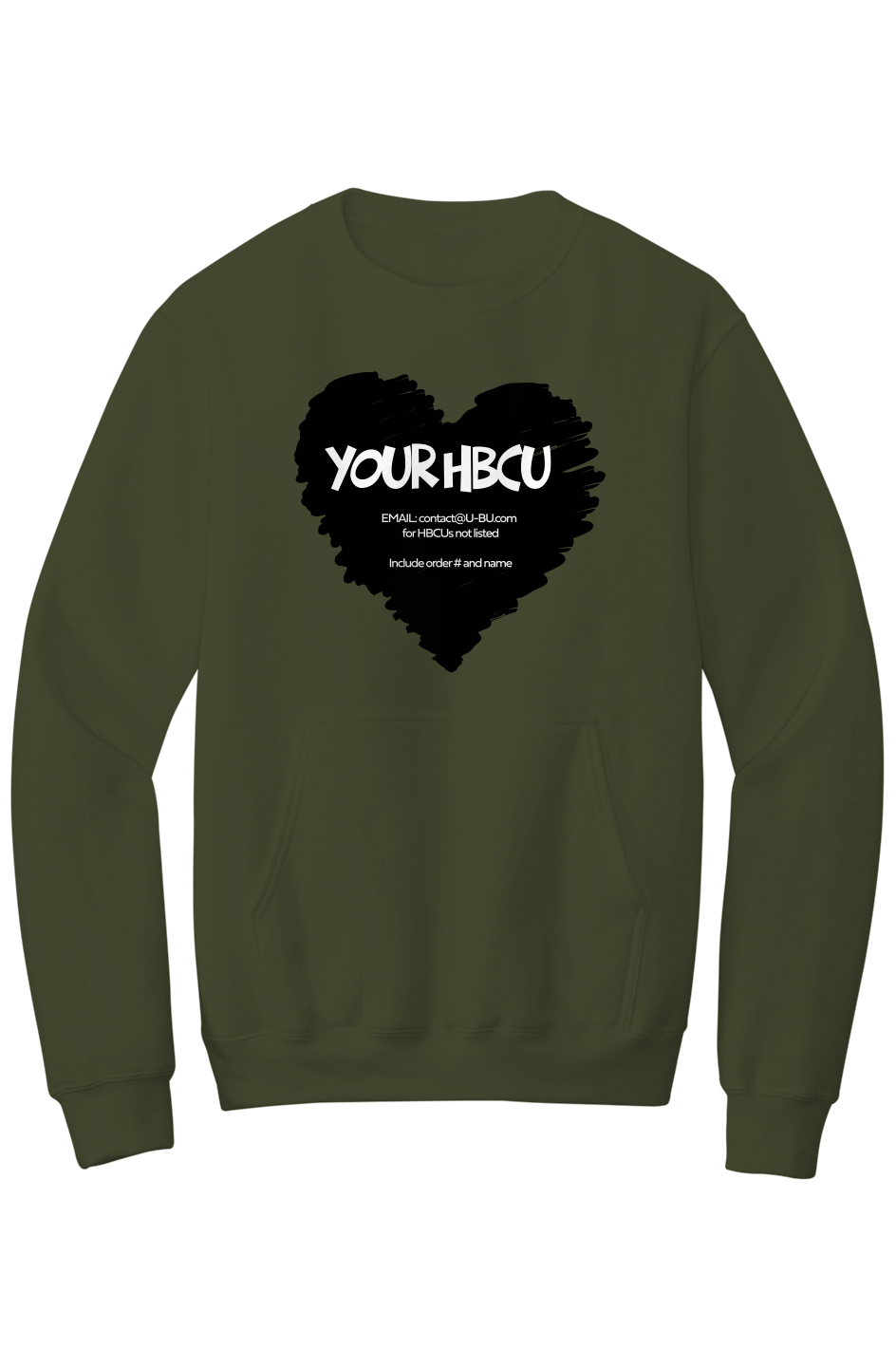 Name Your HBCU LOVE Fleece Crewneck with Kangaroo Pocket