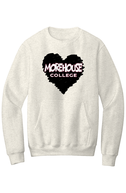 Morehouse LOVE Fleece Crewneck with Kangaroo Pocket