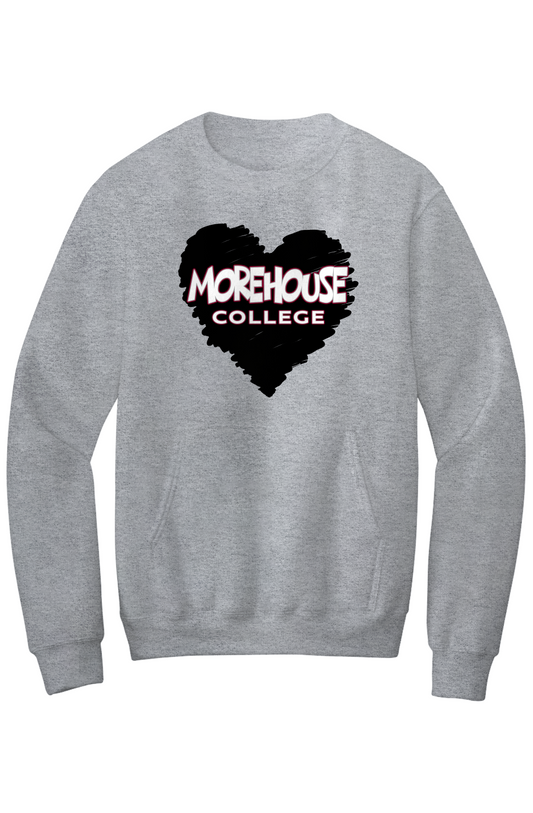Morehouse LOVE Fleece Crewneck with Kangaroo Pocket