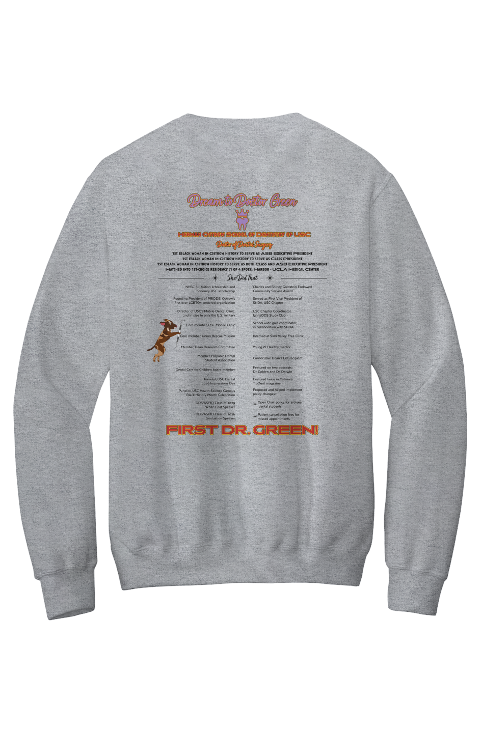 Team Dr. [ASHA] Green Crewneck Pocket Sweatshirt