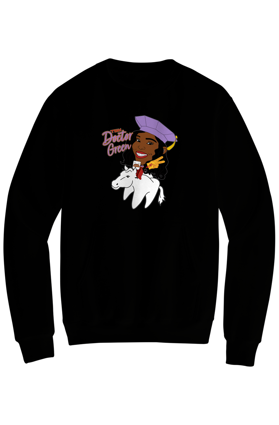 Team Dr. [ASHA] Green Crewneck Pocket Sweatshirt