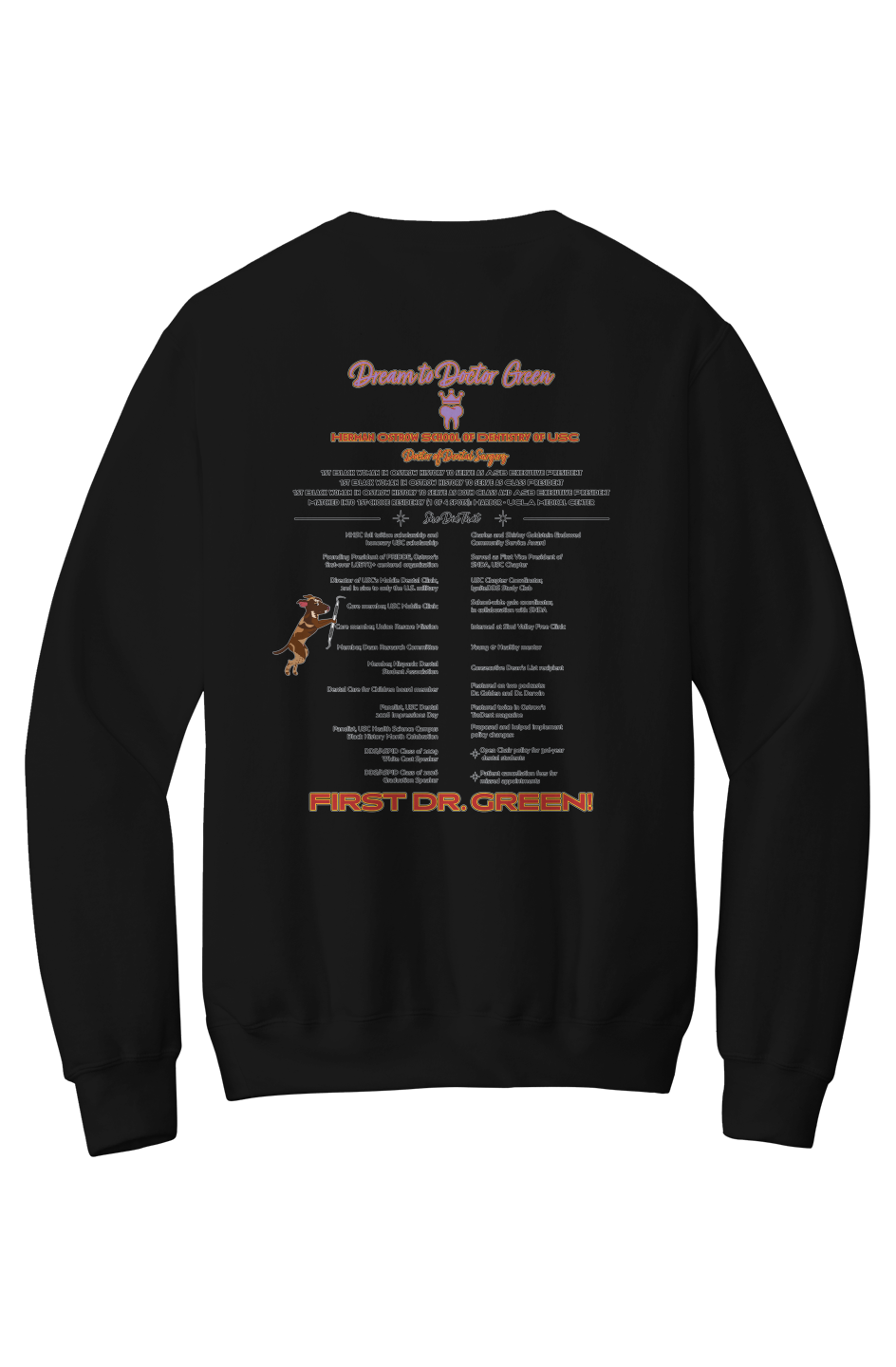 Team Dr. [ASHA] Green Crewneck Pocket Sweatshirt