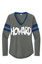 Howard Women's Halftime Stripe V Neck Tee