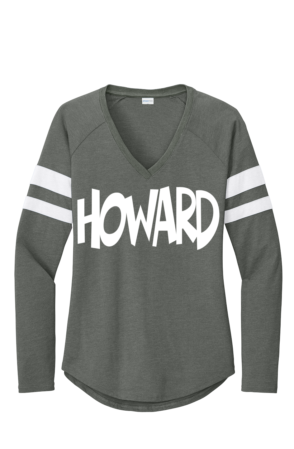 Howard Women's Halftime Stripe V Neck Tee