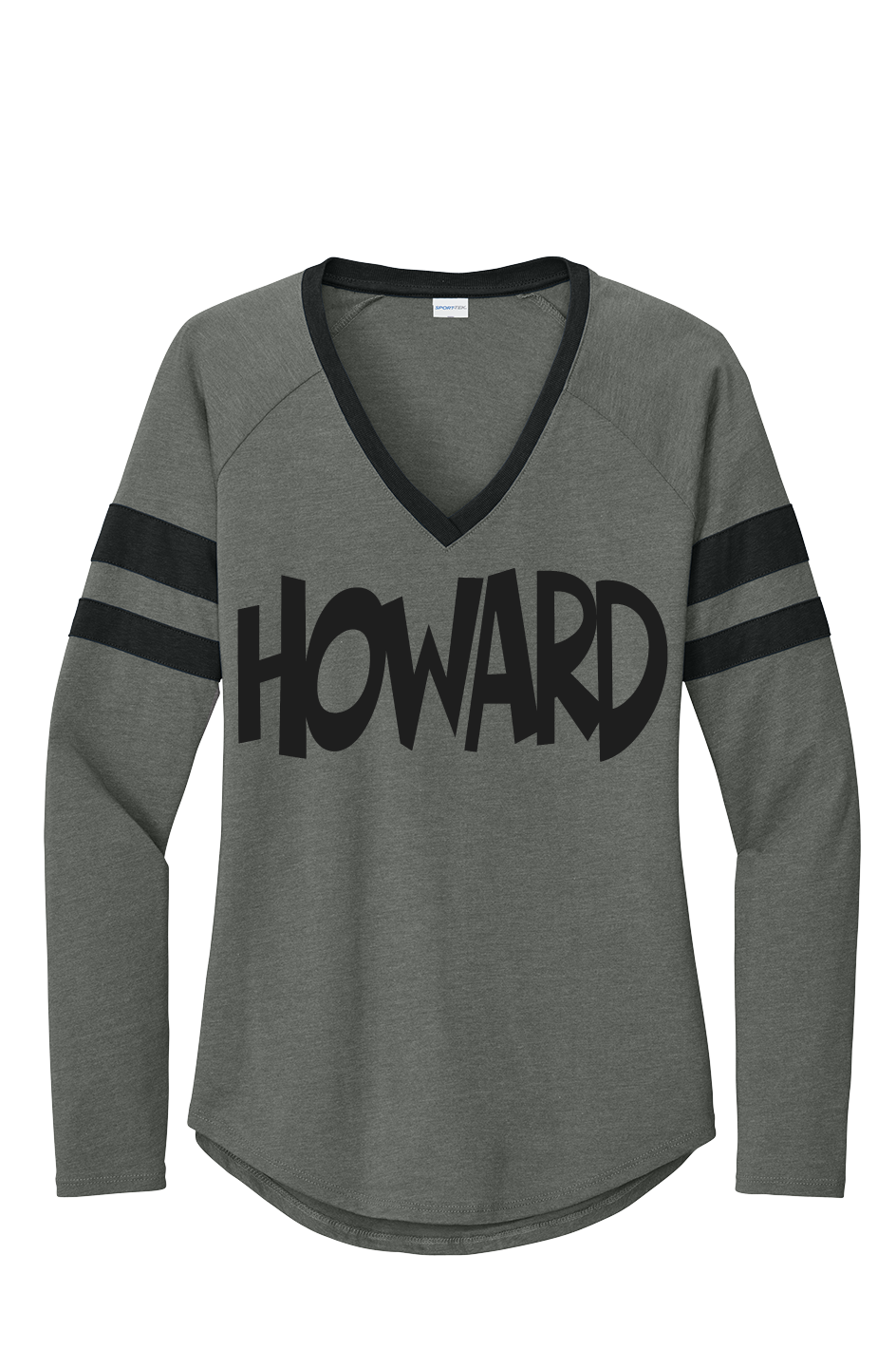 Howard Women's Halftime Stripe V Neck Tee