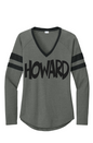 Howard Women's Halftime Stripe V Neck Tee