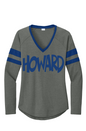Howard Women's Halftime Stripe V Neck Tee