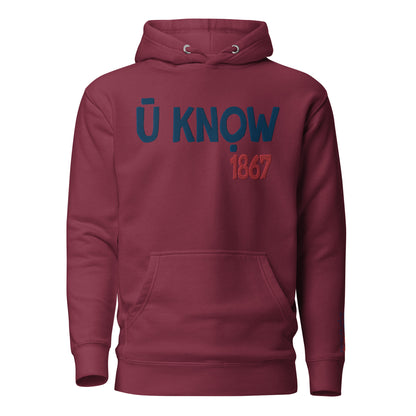 U know 1867 Unisex Embroidered Hoodie