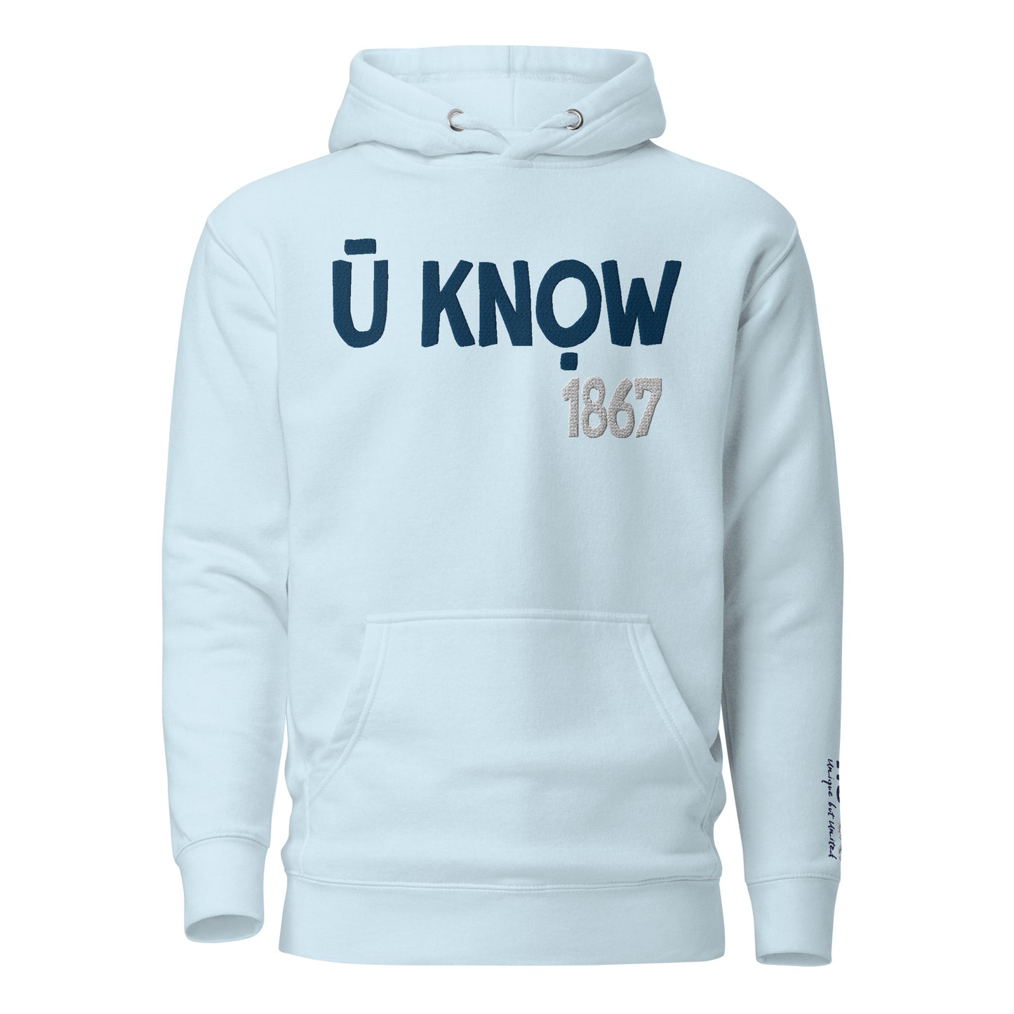 U know 1867 Unisex Embroidered Hoodie