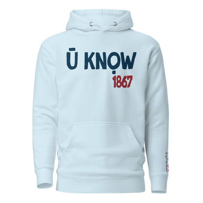 U know 1867 Unisex Embroidered Hoodie